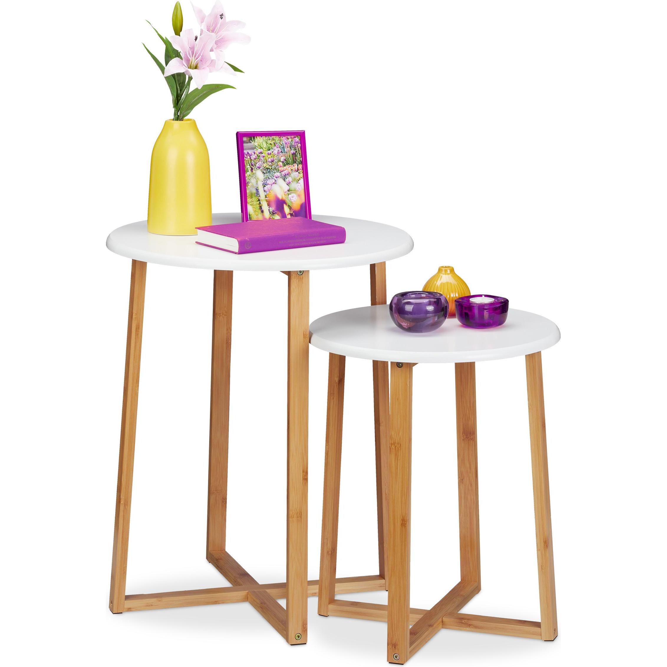 Relaxdays, Couchtisch + Beistelltisch, Salem (50 x 50 x 60.5 cm)