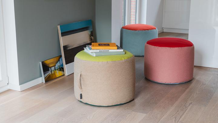Produktbild Remember Pouf Sand, 40 x 55 cm, Beige/Hellgrün