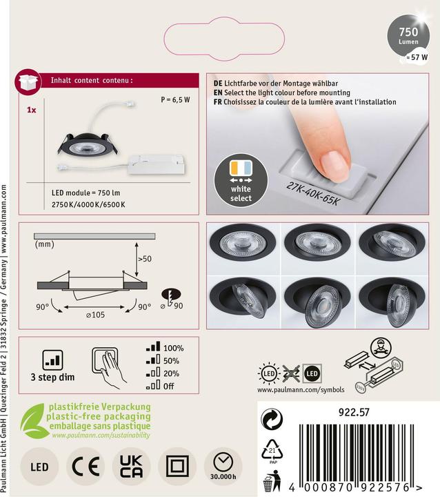 Produktbild Paulmann Einbauleuchte Aumus (2100 lm)