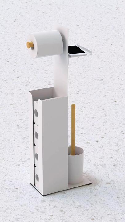 Image du produit Steinbach Garniture de WC Yoni avec réserve de papier blanc mat/bamb