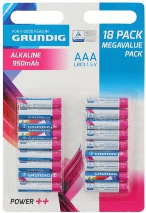 Image du produit Grundig Pile alcaline AAA/R03 1,5V 18 pièces (18 pcs, AAA, 950 mAh)