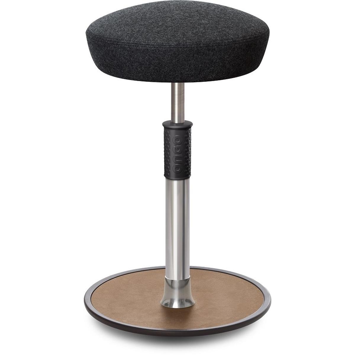Ongo, Bürostuhl, Sitz- Stehhocker Free Tall Hutsitz kvadrat Divina Mel. Anthrazit chr. /Natur