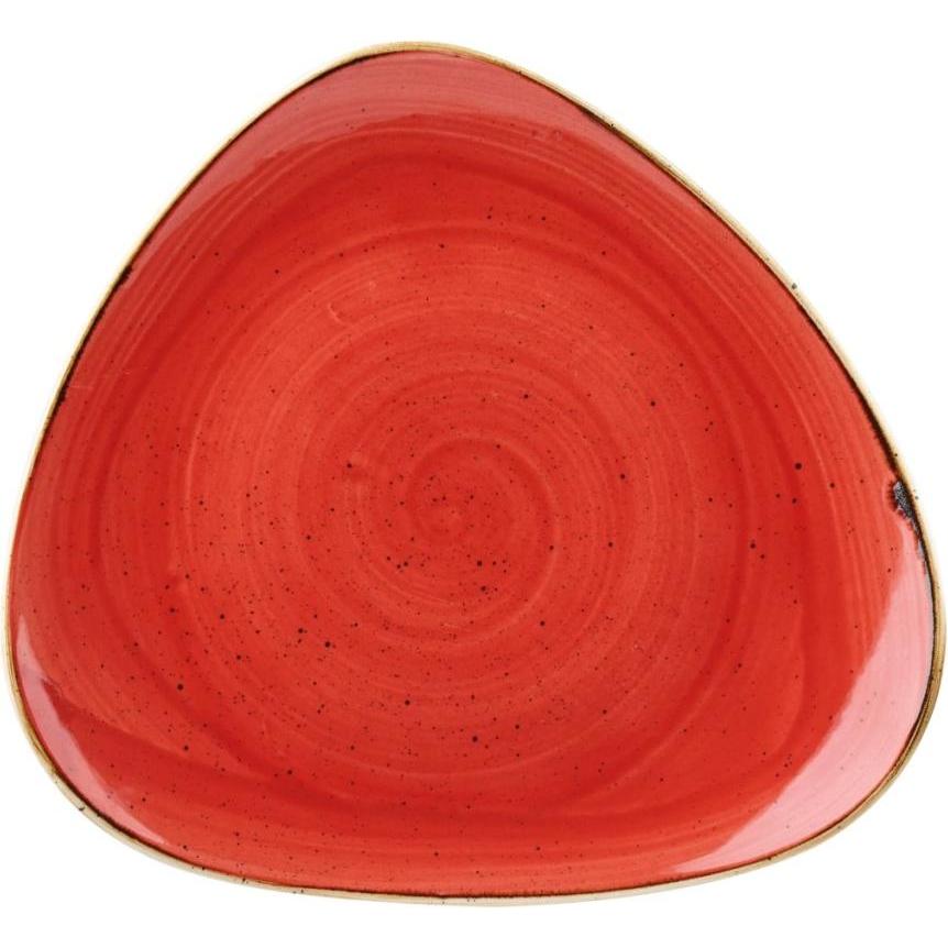 Thumbnail - Churchill Stonecast Berry Red Triangel Teller flach 26.5cm, Teller, Rot