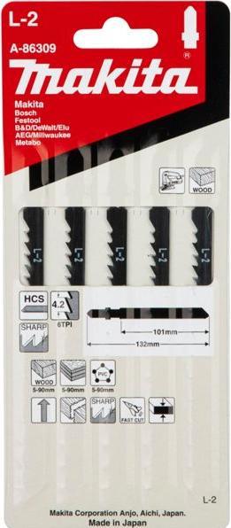 Image du produit Makita Lame de scie sauteuse L-2 A-86309 5 S