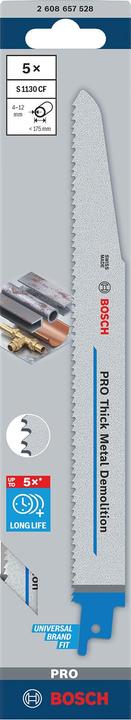 Produktbild Bosch Professional Zubehör PRO Thick Metal Demolition S1130CF Blatt, 1,6 x 22 x 225 mm, 5-tlg.
