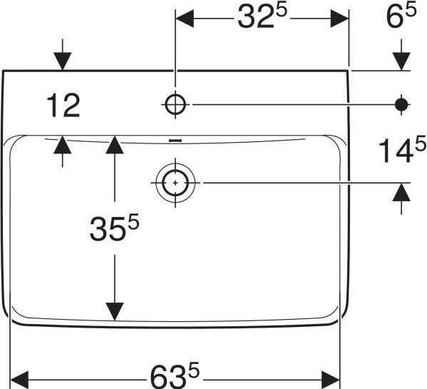 Produktbild Geberit Waschtisch Renova Plan 65 cm wei 501640001 (480 mm, 650 mm)