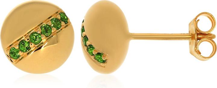 Immagine prodotto Xen Orecchini con 12 diopside al cromo di circa 0,26 ct. placcati oro (Argento 925)
