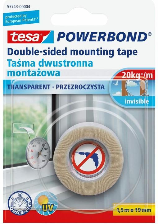 Produktbild tesa Double Sided Tape Transparent 1,5mx19mm (19 mm)