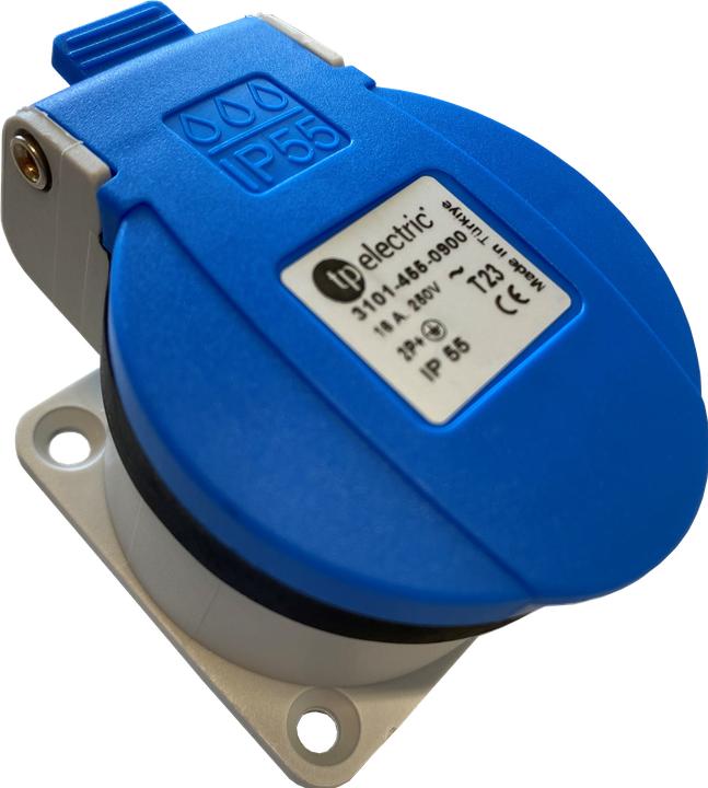 PCE Prise de courant à contact de protection standard suisse T23 16A IP55 (bleu)