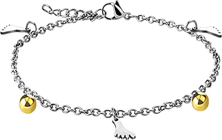 Produktbild Star Piercing Kette silber mit Kugeln vergoldet und Füsse silber (Chirurgenstahl 316L)