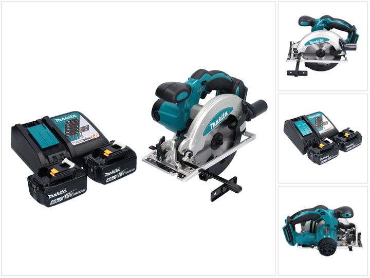 1x Makita DSS 610 Akku Handkreissäge, 2x Makita BL 1840 B 18 V 4,0 Ah Akku, 1x Makita DC 18 RC Akku Schnell Ladegerät