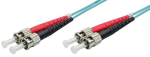 Produktbild Ekivalan LWL Duplex Patchkabel OM3, 50/125 µm, ST/ST, aqua, 1,0 m (1 m)