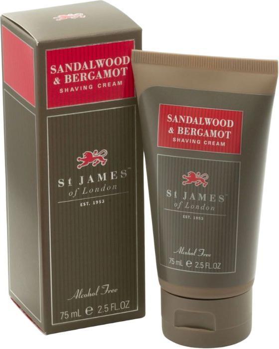 Actual product image St. James of London Shaving Cream Sandalwood & Bergamot in Tube (75 ml, Shaving cream)