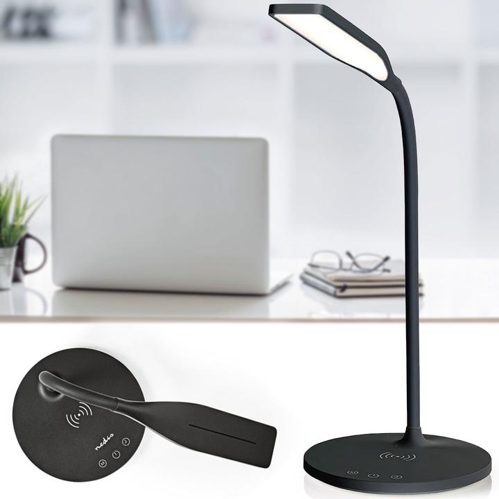 Actual product image Nedis LED lamp with wireless charger | DimmSwitch | LED / Qi | 10 W | with dimming | Cold white / (350 lm)