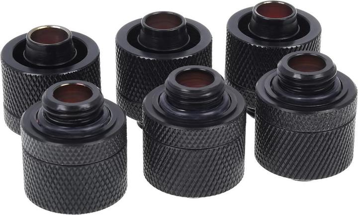 Actual product image Alphacool HF 16/10 Screw-on sleeve G1/4 - Deep Black Sixpack