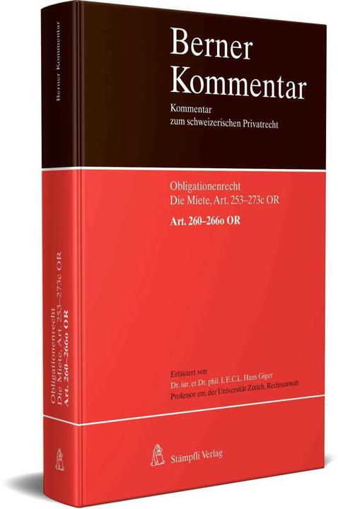 Image du produit Berner Kommentar. Kommentar zum schweizerischen Privatrecht / Die Miete, Art. 260-266o OR (Allemand, Hans Giger, 2020)