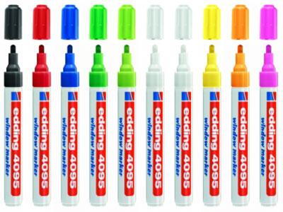 Actual product image Edding Chalk marker 4095 (Red, White, Neon orange, Neon pink, Blue, Light green, Neon yellow, Black, Green, 3 mm, 10 x)