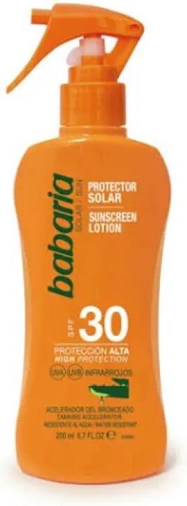 Actual product image Babaria Aloe Vera Body Lotion SPF30 200ml - Black - Only UK (Sun lotion, SPF 30, 200 ml, 200 g)