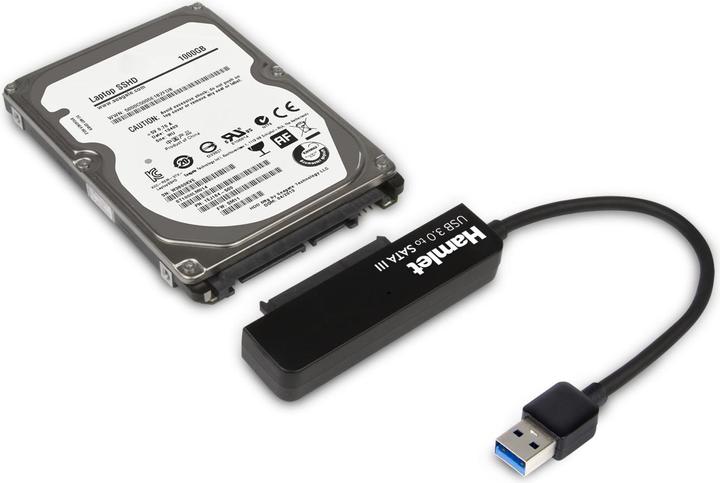 Image du produit Hamlet Adaptateur USB 3.0 vers SATA III pour connecter des disques durs ou des SSD à des PC