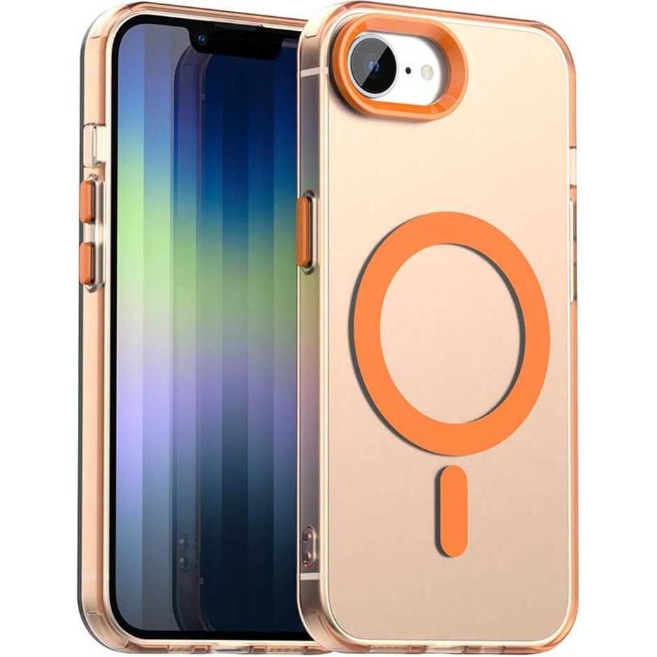 Cover-Discount iPhone 16e - Acryl-Handyhülle mit Magnet und Farbakzent (Apple iPhone 16e), Cover smartphone, Arancia