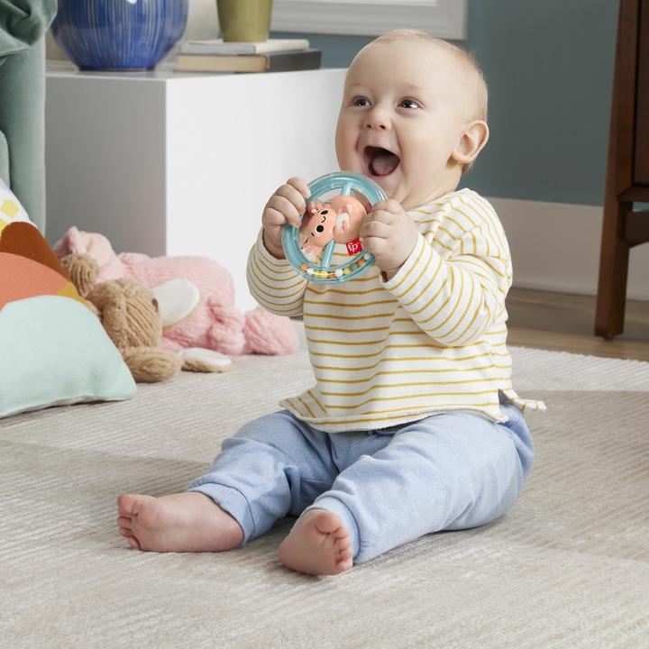 Actual product image Fisher-Price Toy collection for babies with animal motifs, teething ring, rattle and clacker toy for newborns