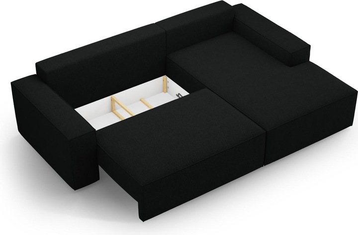 Actual product image Micadoni Bouclé Right Corner Sofa With Bed Function And Box, "Jodie", 3 Seats, 246x151x86 Made in Europe (Corner sofa)