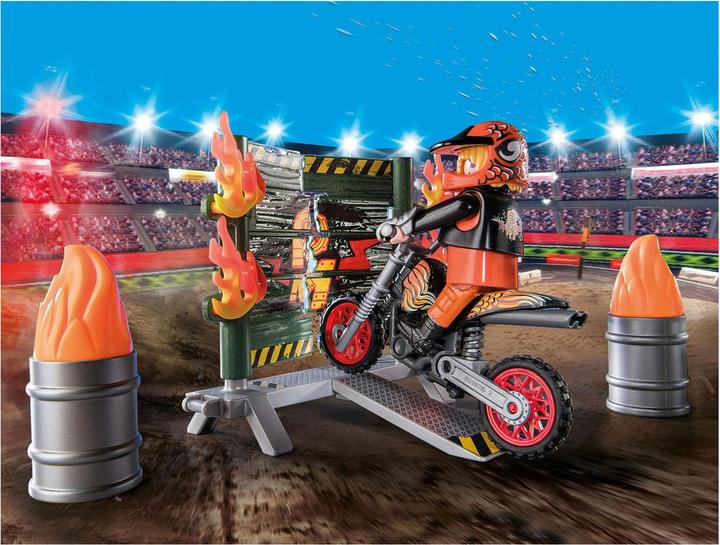 Produktbild Playmobil Motorrad mit Feuerwand (71256, Playmobil Stuntshow)