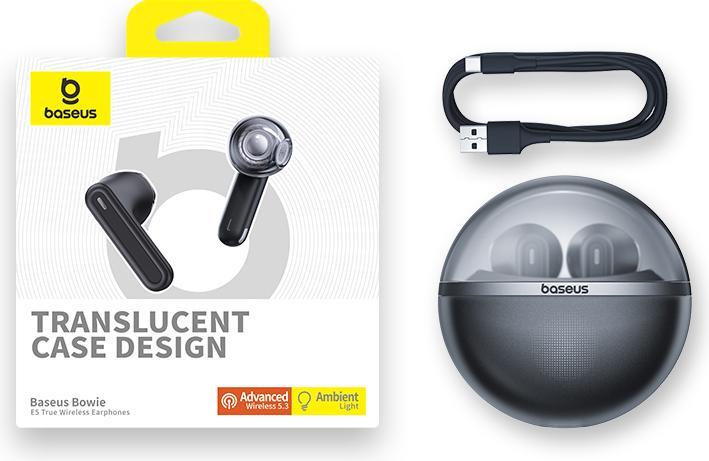 Produktbild Baseus Bowie E5 TWS Wireless Headphones - Black (5 h, Kabellos)