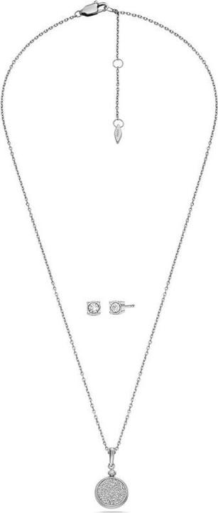Fossil Steel jewelry set with zircons JGFTSET1081 Core Gifts (necklace. earrings) (Edelstahl)