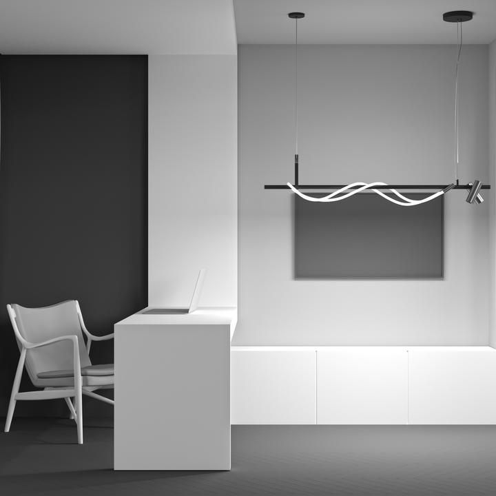 Actual product image Maytoni Tau LED pendant light, pendant light 42W black warm white (1500 lm)