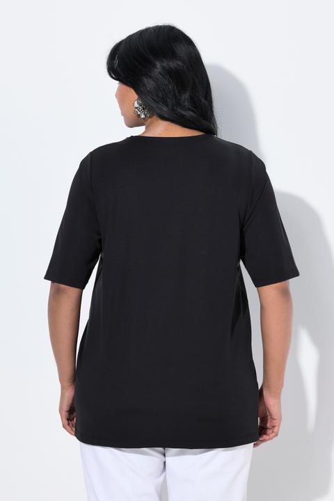 Actual product image Ulla Popken Beaded Neckline Short Sleeve Tee (46, 48)