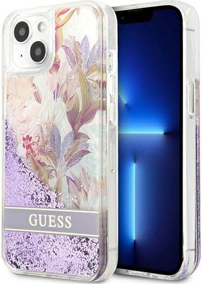 Immagine prodotto Guess GUHCP13SLFLSU Custodia rigida per iPhone 13 Mini da 5,4 pollici sottile/viola con fiore liquido (Apple iPhone 13 mini)