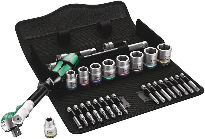 Actual product image Wera 8100 SB 9 Zyklop Speed Ratchet Set (9/16", 5.5 mm, 5/8", 7/32", 3/8", 5/16", 3/4", 1/4", 1/2", 11/16", 7/16", 3/16")