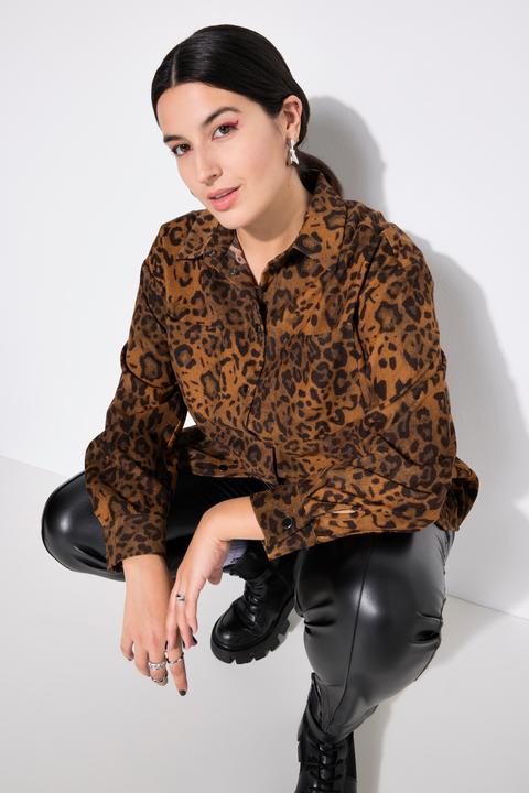 Immagine prodotto Studio Untold Camicia in velluto a coste dal taglio oversize con stampa leopardata (50, 52)