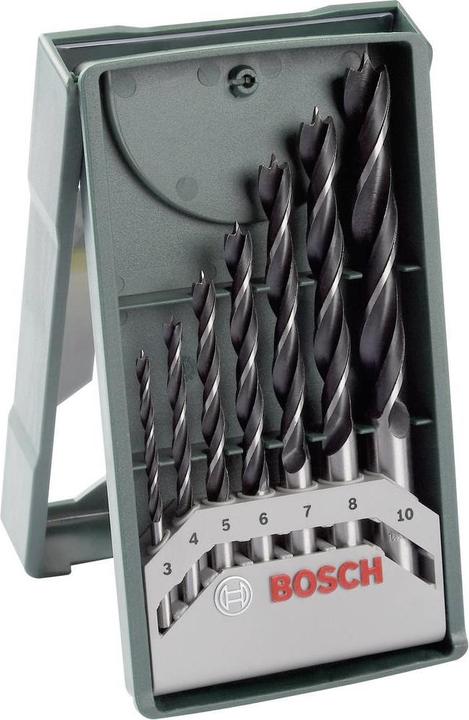 Bosch Zubehör Mini-X-Line-Holzbohrer-Set, 7-teilig (6 mm, 10 mm, 7 mm, 3 mm, 5 mm, 8 mm, 4 mm)