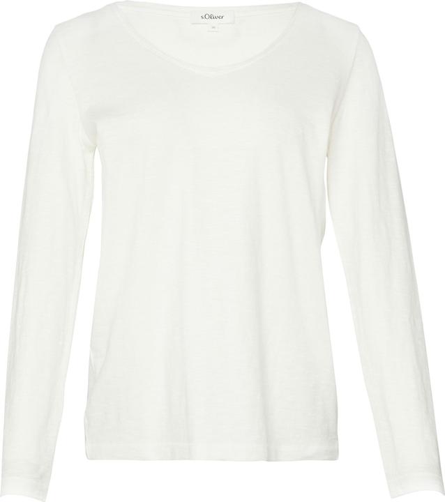 Immagine prodotto S.Oliver T-Shirt Langarmshirt aus Slub Yarn mit Rollkanten am Ausschnitt (44)