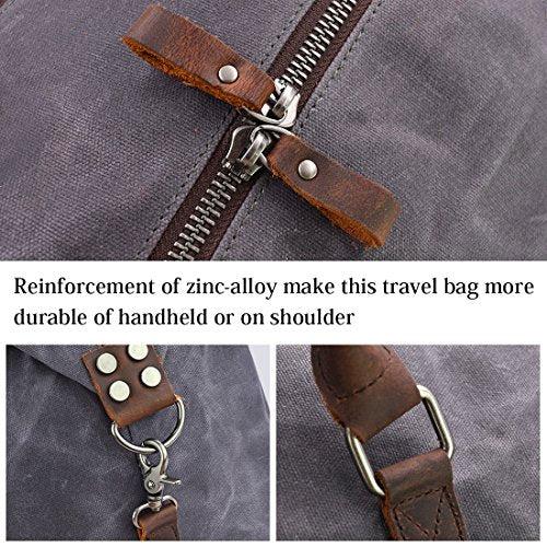 Produktbild Only-Bags.Store Reisetaschen Herren Leder Wasserdicht Canvas Weekender Tasche
