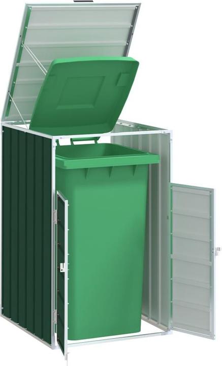 Produktbild vidaXL Mülltonnenbox für 1 Tonne Grün 72x81x115 cm Stahl