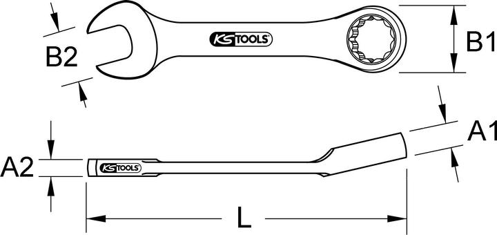Actual product image KS Tools CHROMEplus® Combination Wrench short. 10mm 518.0010 (10 mm)