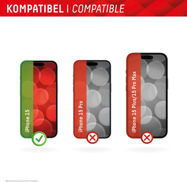 Produktbild Displex Real Glass, 2D Panzerglas + Handyhülle (1 Stk., Apple iPhone 15)