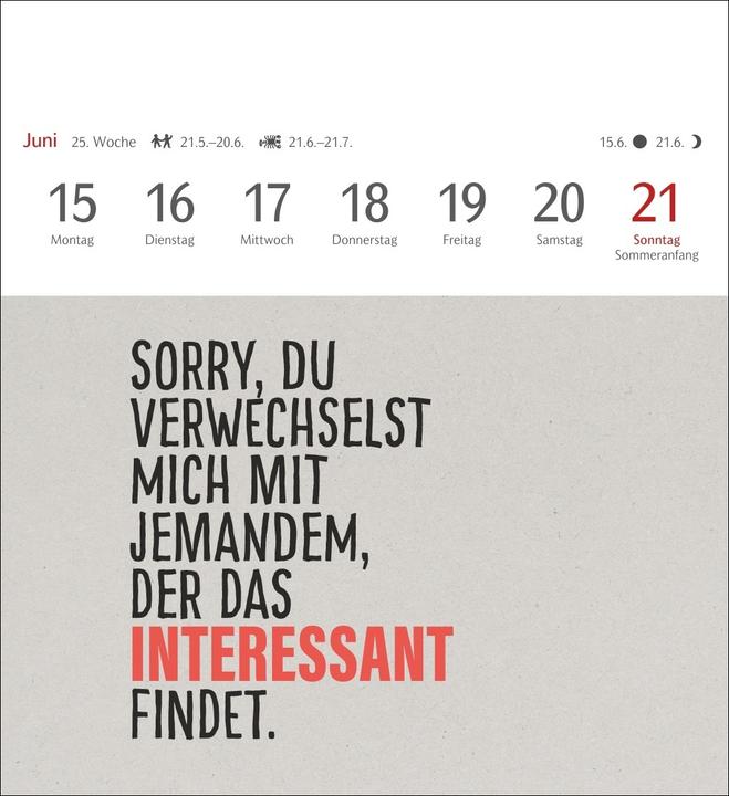 Productafbeelding Harenberg Typo-Sprüche-Kalender Postkartenkalender 2026 - Mit 53 Postkarten (Duits)