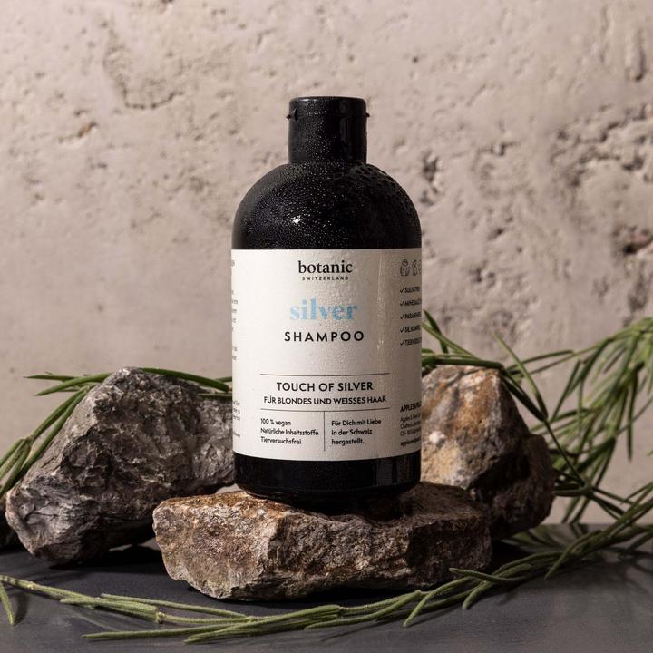 Produktbild Botanic Switzerland silver | Shampoo für blondes & weisses Haar (500 ml, Silbershampoo)