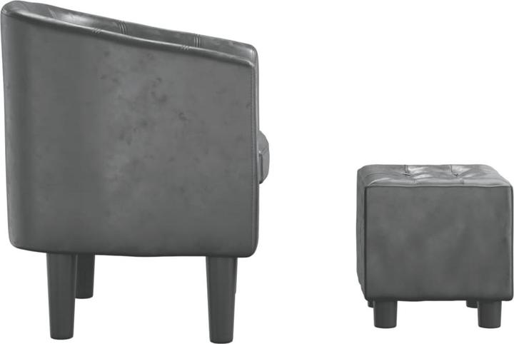 Actual product image vidaXL Clubsessel mit Fusshocker Grau Kunstleder,Farbe