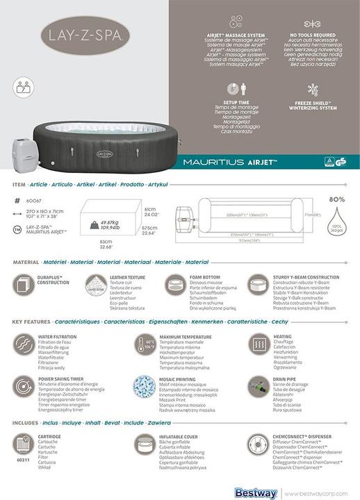 Actual product image Bestway Lay-Z-Spa Mauritius (7 pers.)