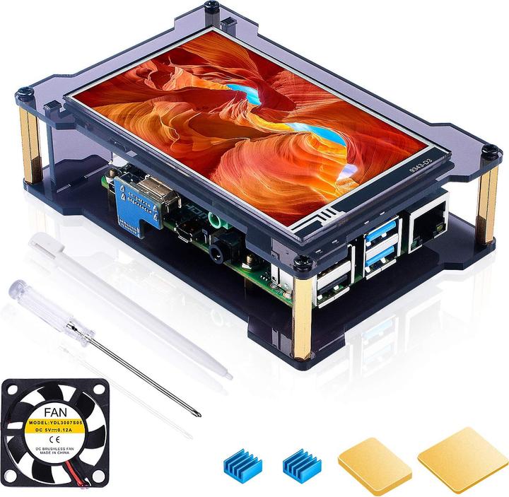Produktbild Miuzei Bildschirm für Raspberry Pi mit Gehäuse