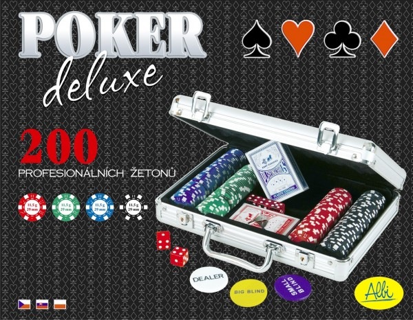 Actual product image albi Deluxe poker in a case of 200 P50 chips