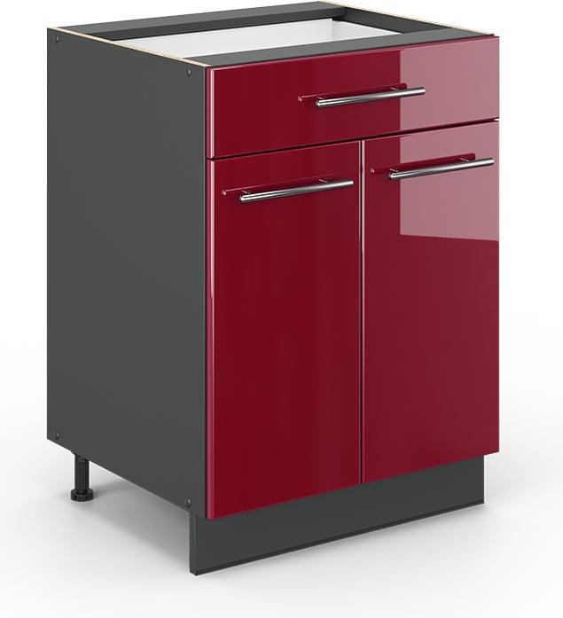 Anthrazit, Bordeaux Hochglanz, Rot