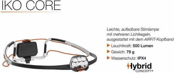 Immagine prodotto Petzl Lampada frontale Iko Core (500 lm)