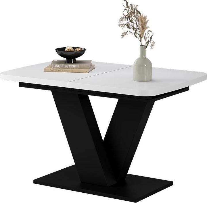 Actual product image Vicco Dining table Fenaro, White/black/Black, 120 x 80 cm extendable (120 x 80 x 77.40 cm)