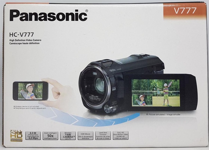 Actual product image Panasonic Hc V777 (12.76 Mpx, 50p, 20 x)